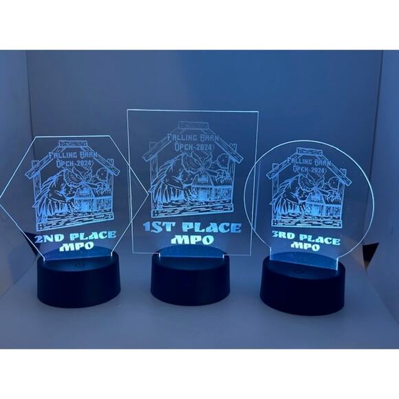 Custom Laser Engraved LED 3D Nightlight Disc Golf Trophy, Gift Trophies - Picture 2 of 9